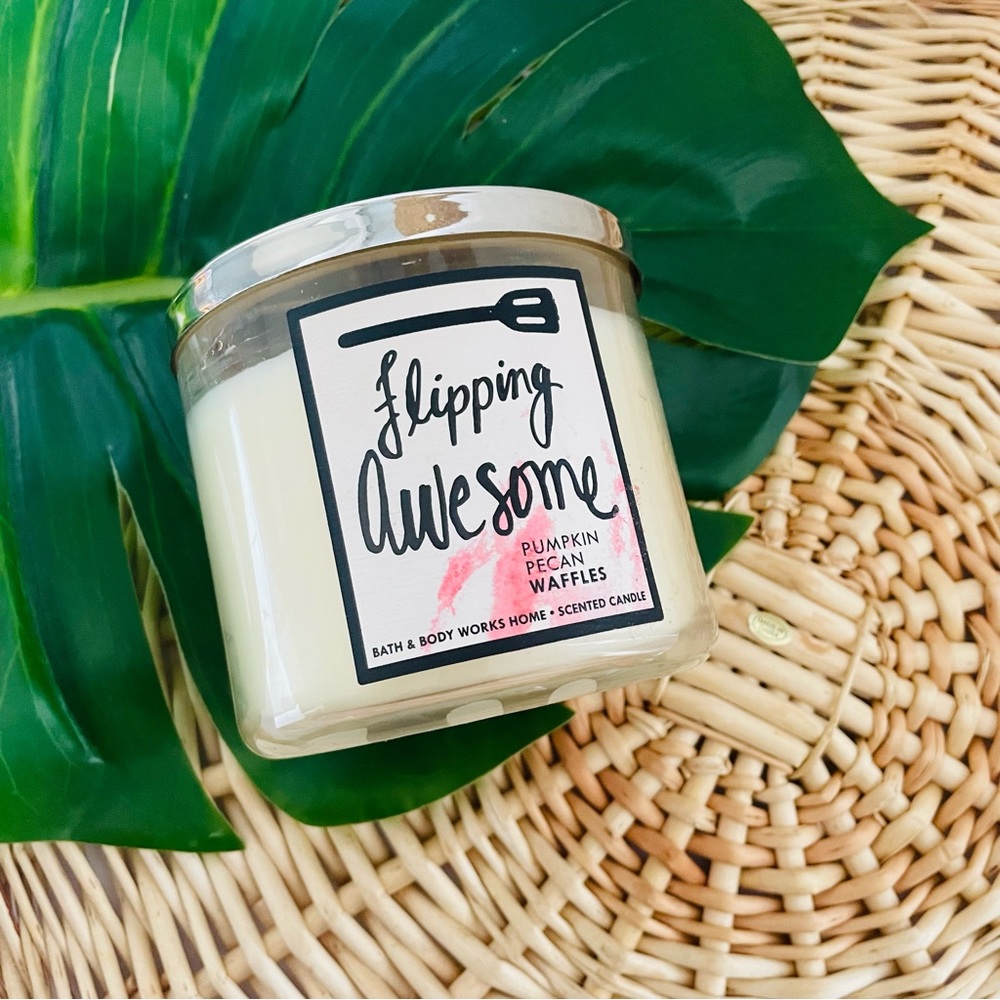 Bath & Body Works Home Flipping Awesome Pumpkin Pecan Waffles 3-wick Candle New